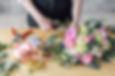 Joanne at work on a floral arrangement